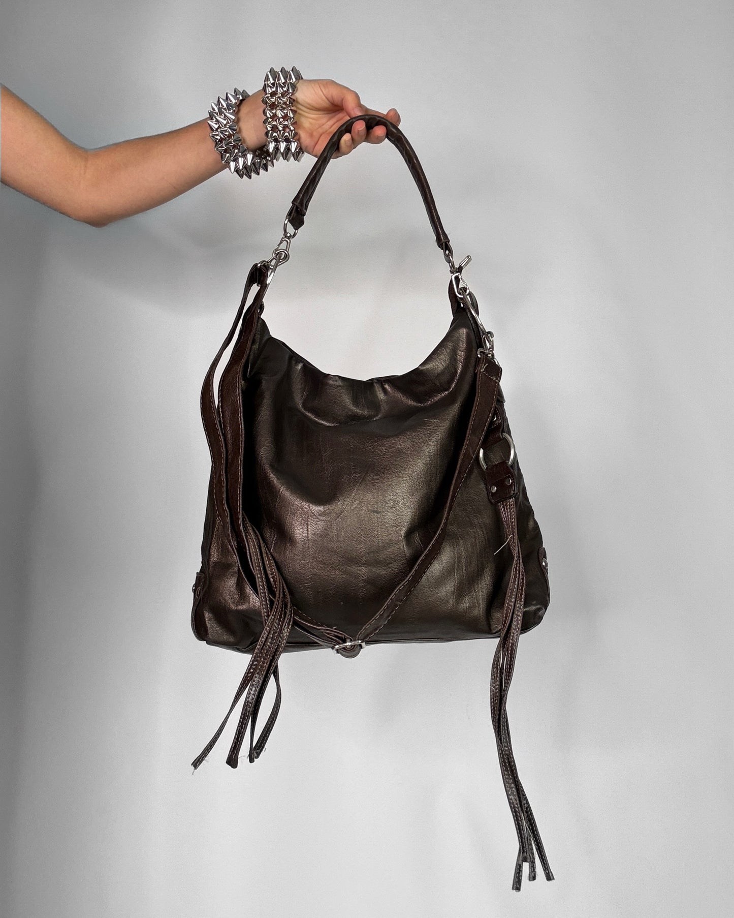Y2K boho vintage leather bag