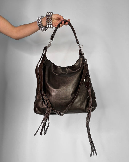 Y2K boho vintage leather bag