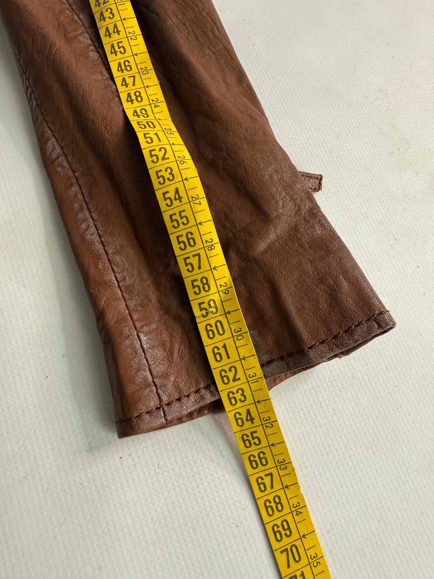 Vintage brown leather biker