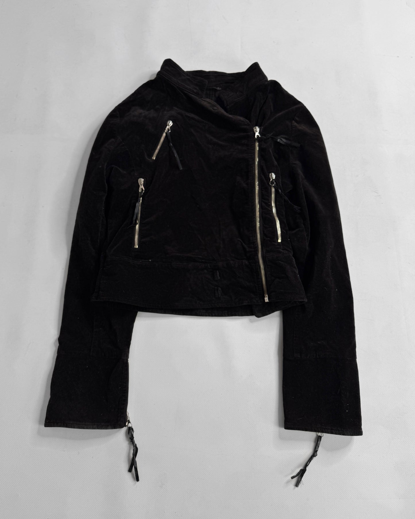 2000s brown corduroy Biker
