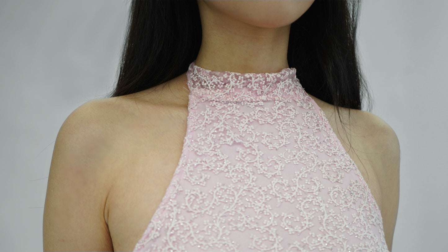Y2K Coquette pink long dress