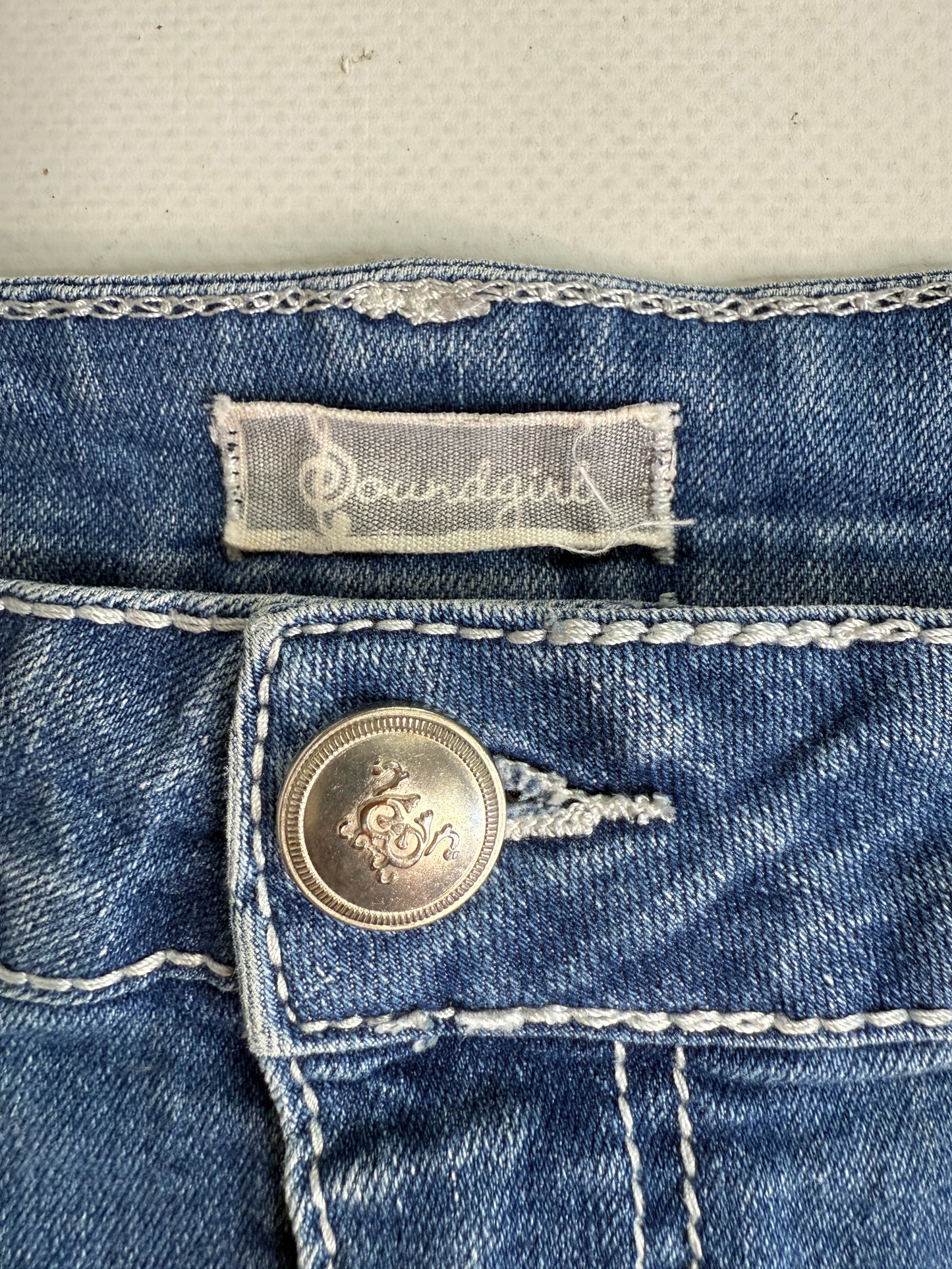 2000s low rise denim mini skirt