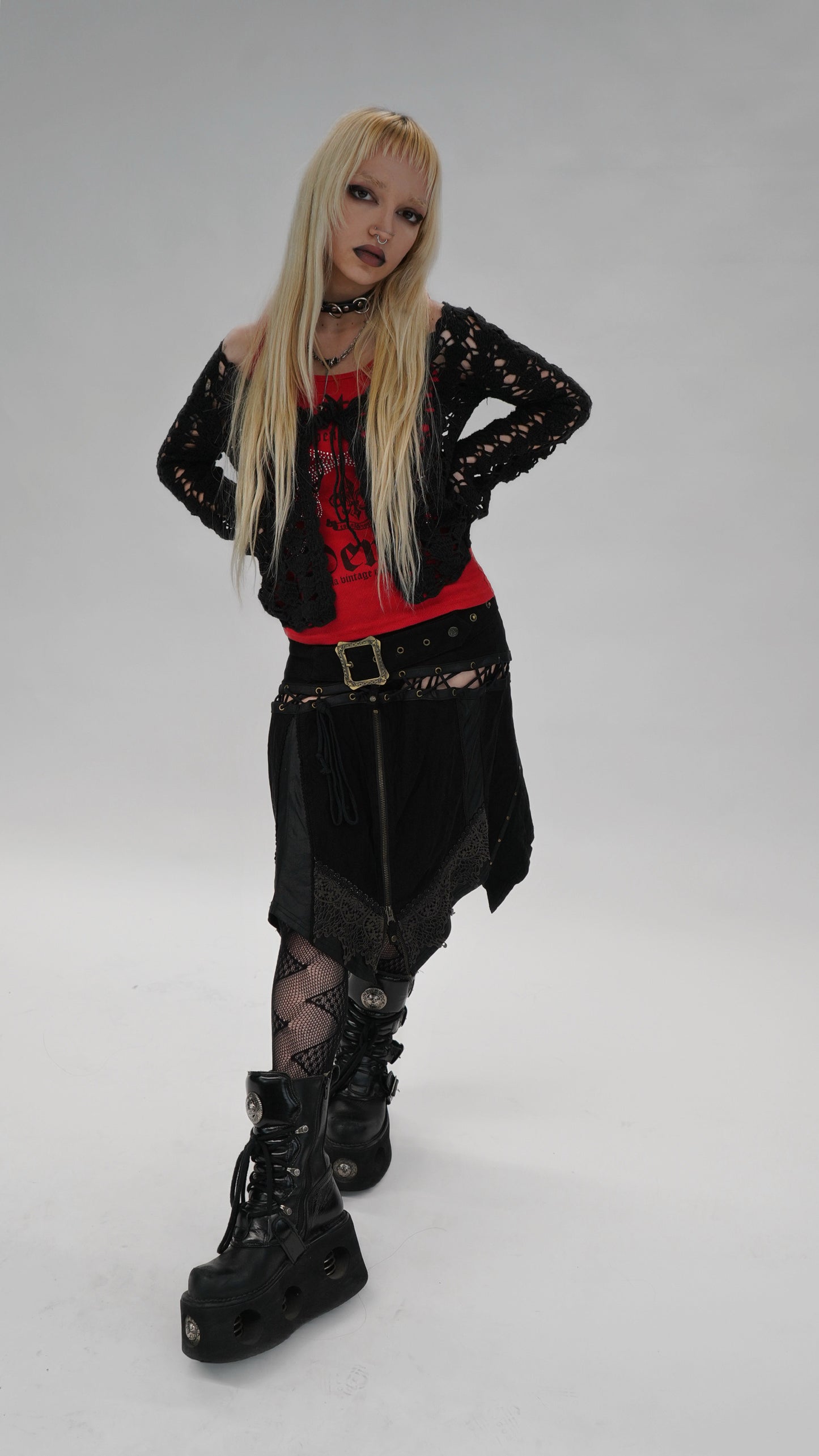 Vintage 2000s goth asymmetric skirt
