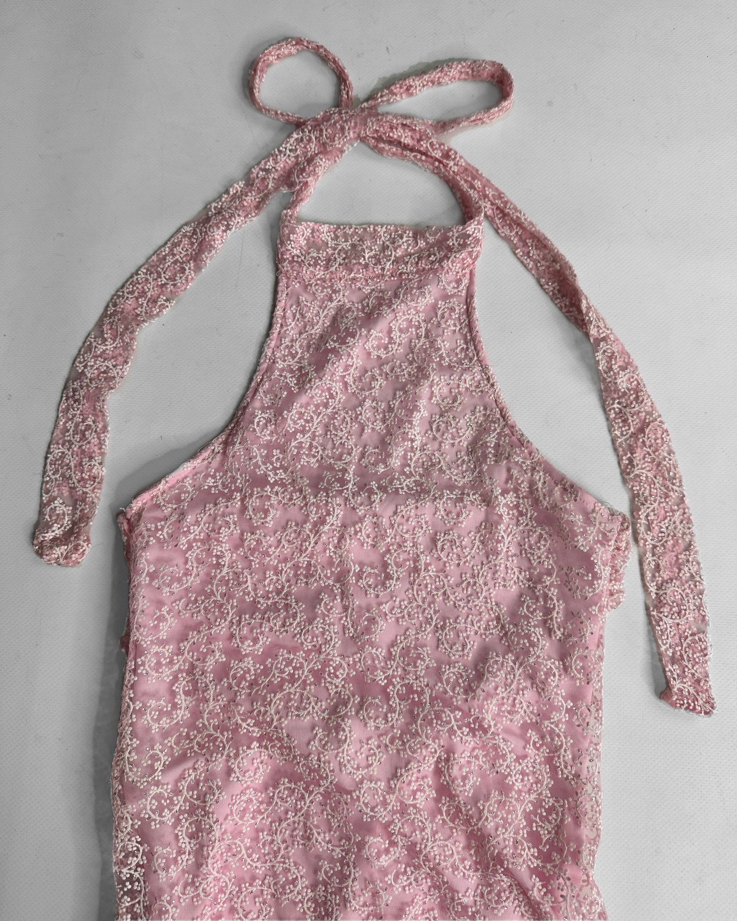 Y2K Coquette pink long dress