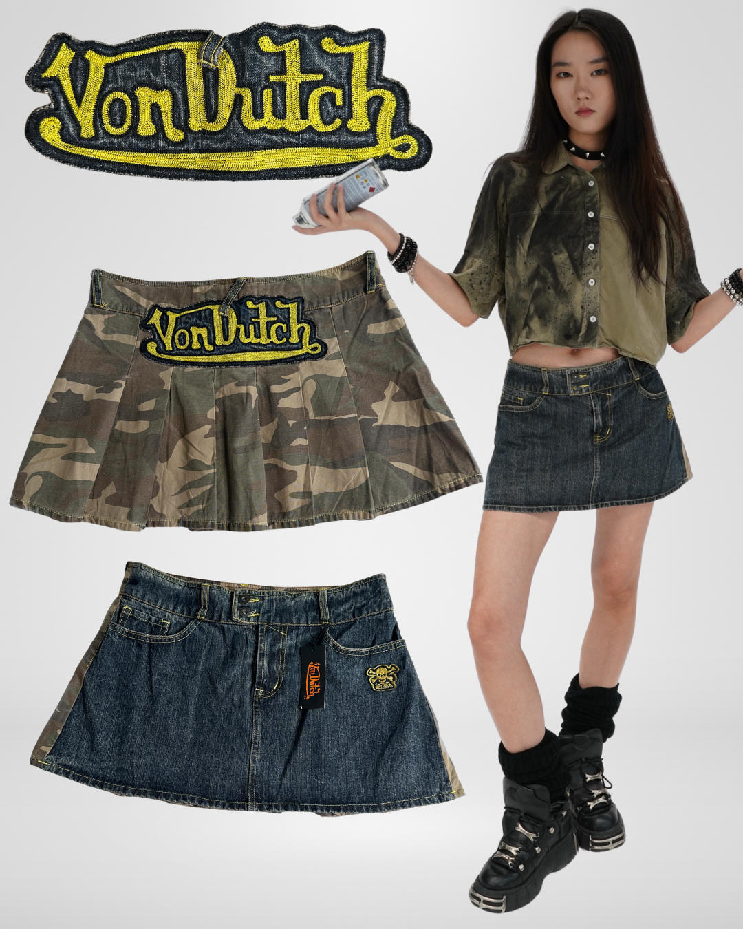 Vintage Von Dutch Mini Skirt 2000s