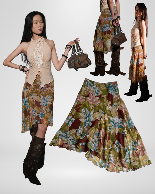Vintage 2000s long floral skirt