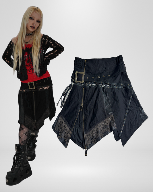 Vintage 2000s goth asymmetric skirt